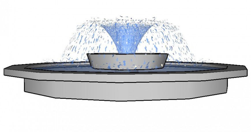 CIcular shape fountain design drawings sketch-up file