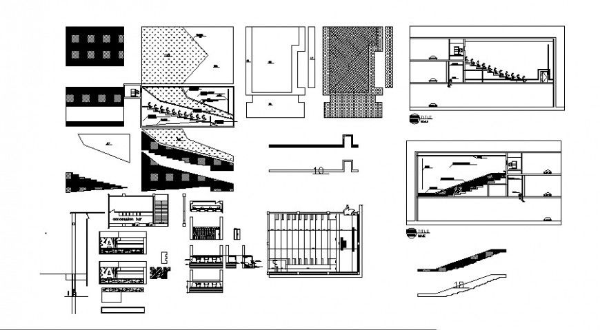 Cinema hall drawing 2d view elevation autocad file