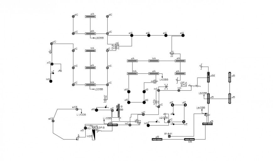 Circuits flow diagram Drawings detail 2d view dwg file