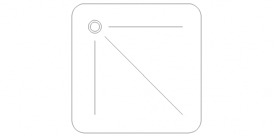 Circular corner of the rectangular design with water line dwg file