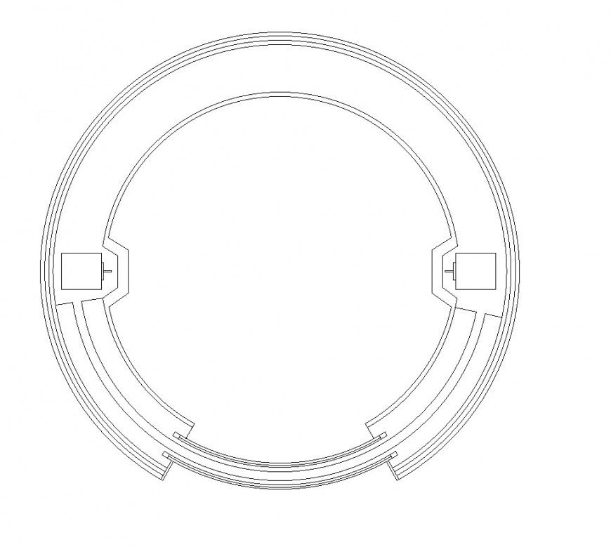 Circular Lift Design DWG File with Detailed Top and Bolt Nut Views