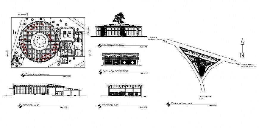 Circular Restaurant details plan and elevation drawing autocad file