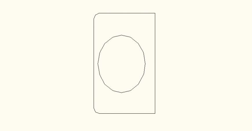 Circular shape wash basin detail elevation and plan autocad file