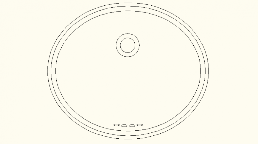 Circular Wash Basin CAD DWG File with Detailed Elevation Drawings