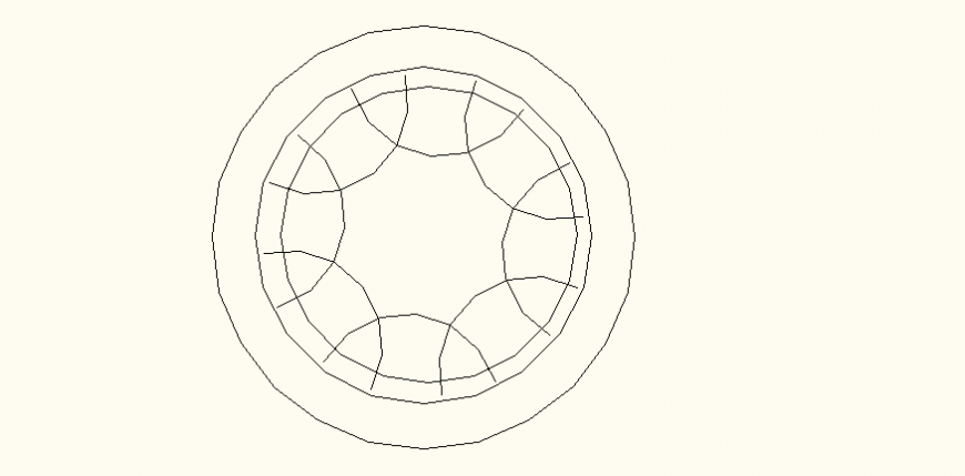 Circular shaped sink detail layout plan
