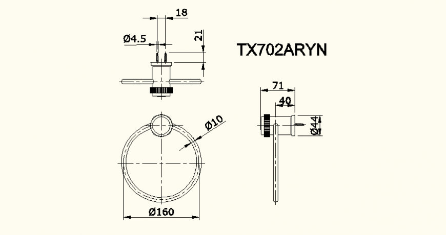 Circular shaped toilet detail elevation autocad file