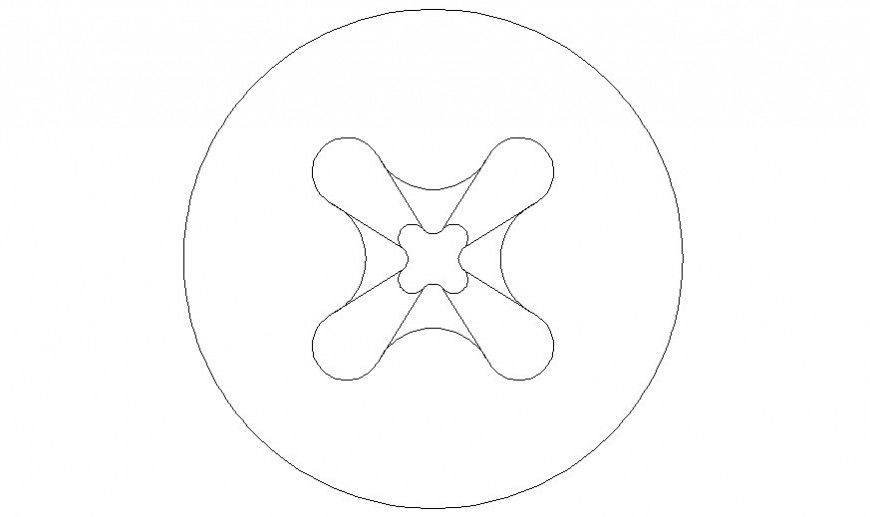 Circular table detail 2d drawing in autocad