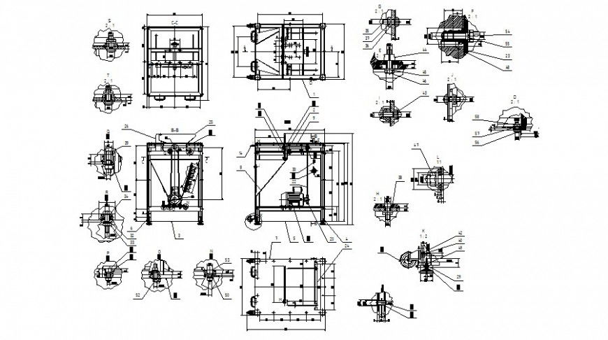 circular table saw assembly drawing in dwg file.