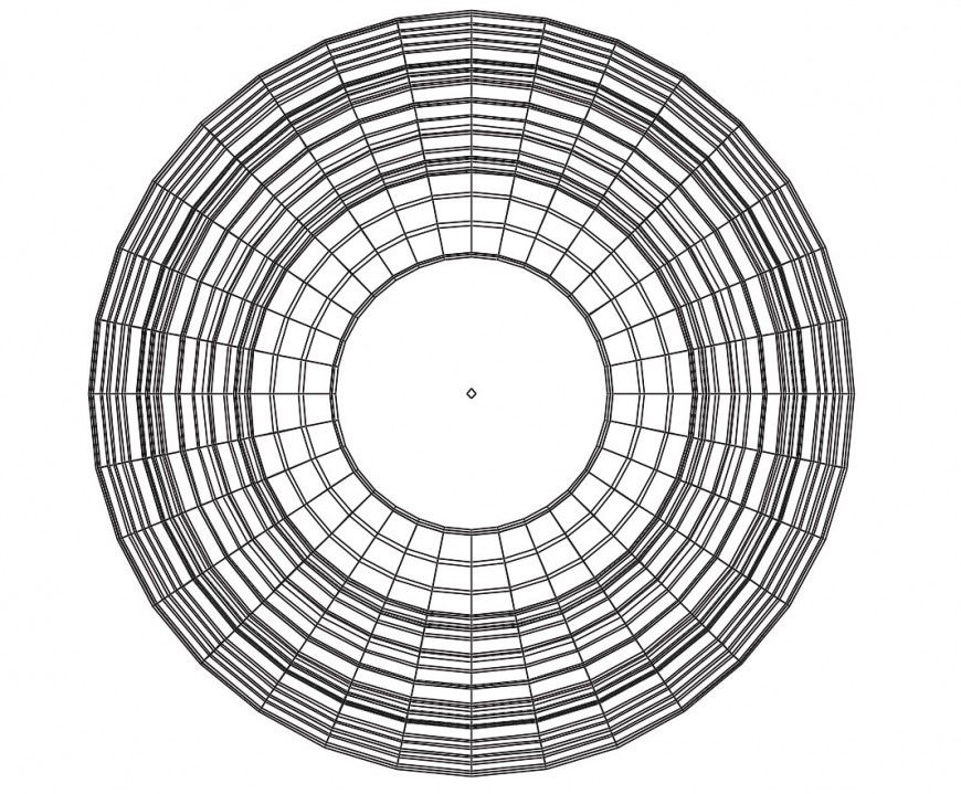 Circular wooden table top view elevation block cad drawing details dwg file