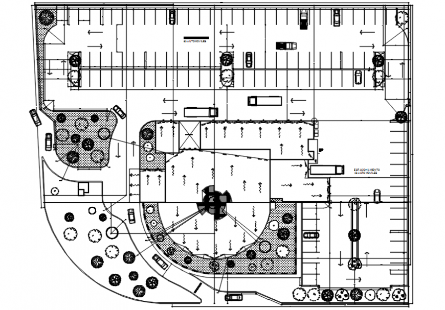 Circulation way of restaurant in AutoCAD file