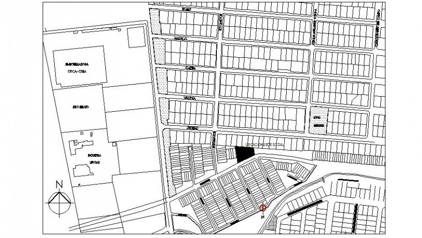 City architectural map detail drawing in AutoCAD file.