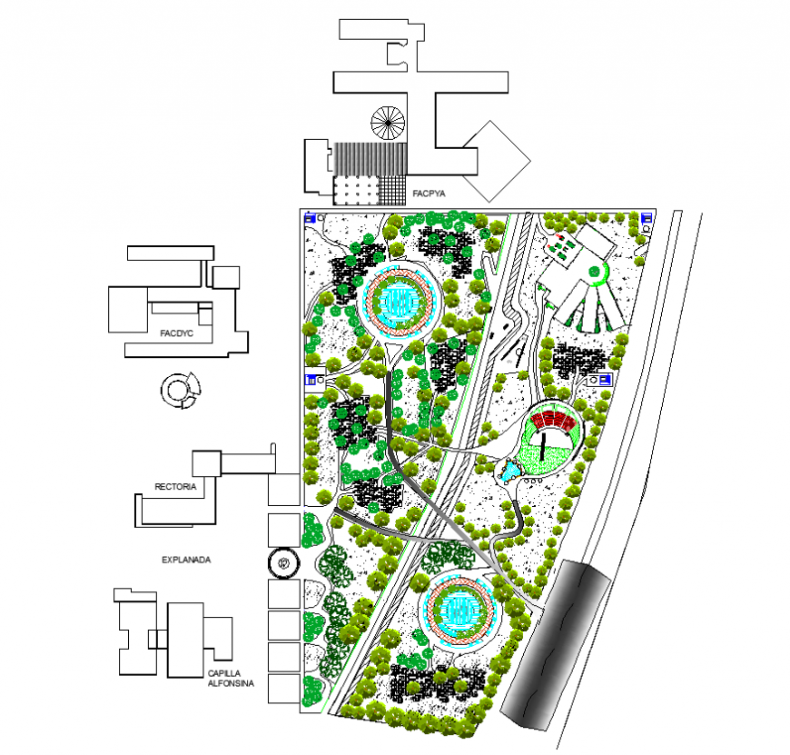 City architectural park structure detail plan 2d view layout file in autocad format