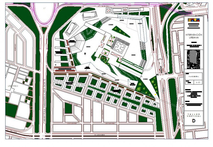 City architecture detail 2d view CAD block layout file in dwg format