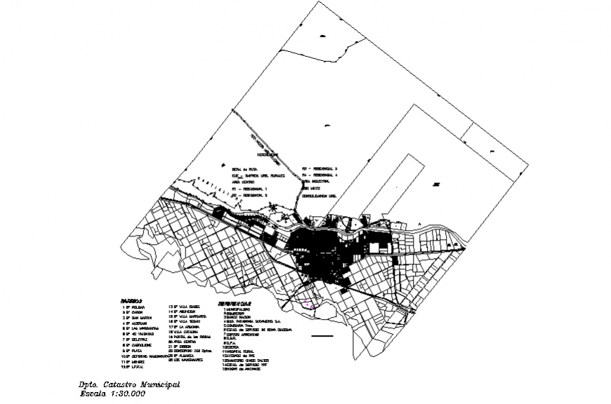 City architecture map with town planning for municipal dwg file