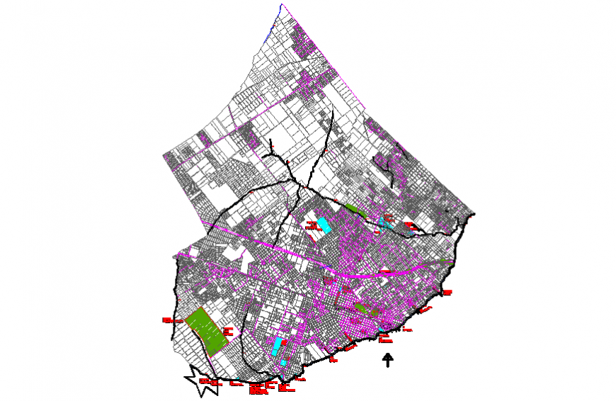 City architecture town planning map cad drawing details dwg file