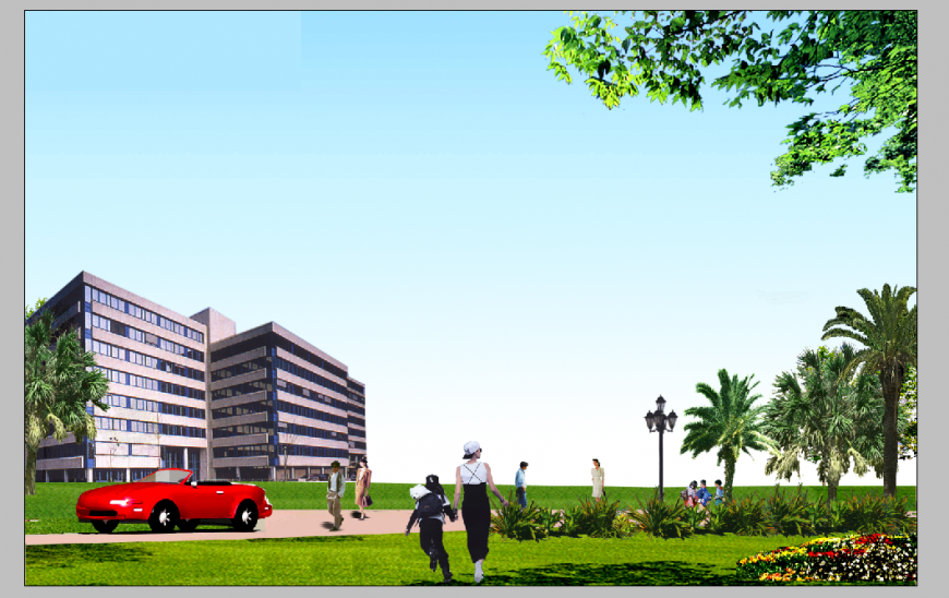 City area detail 3d model elevation Photoshop file