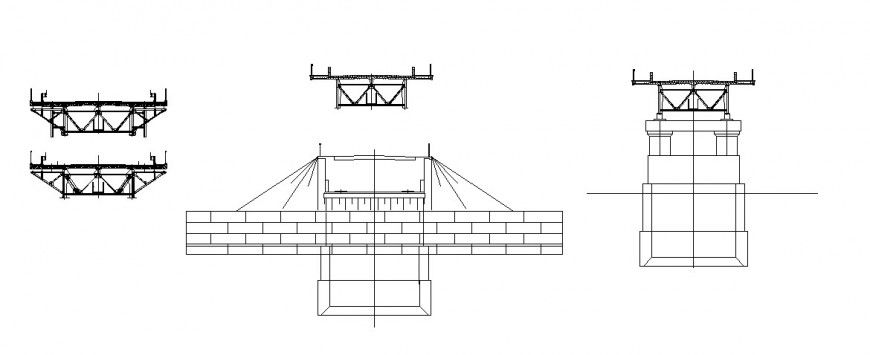 City bridge section and construction cad drawing details dwg file