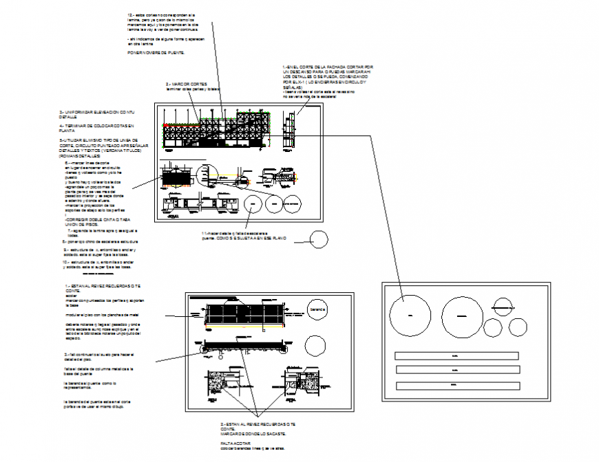 City bridge section and constructive structure details dwg file