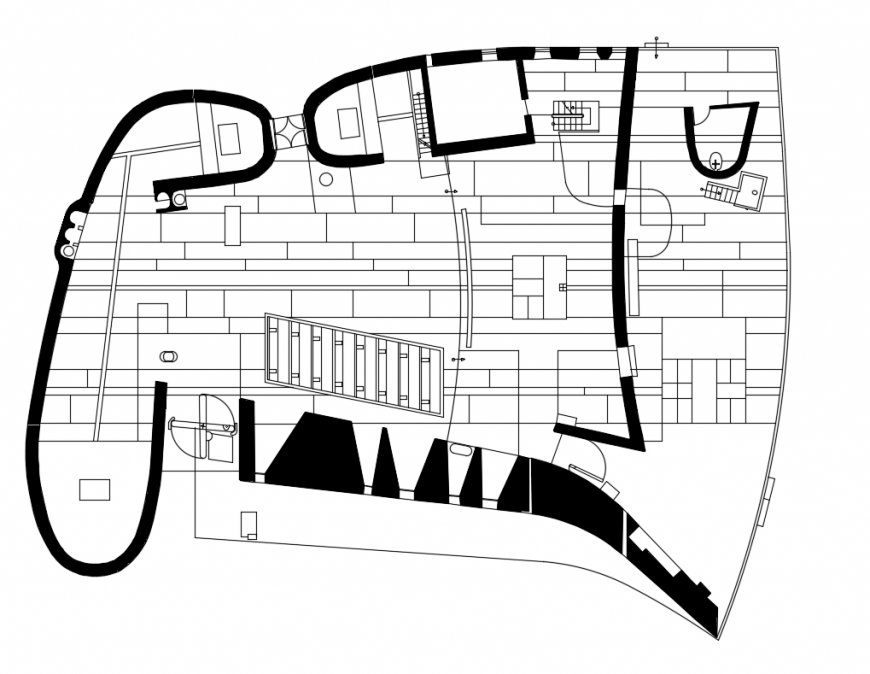 City chapel top view architecture layout plan details dwg file