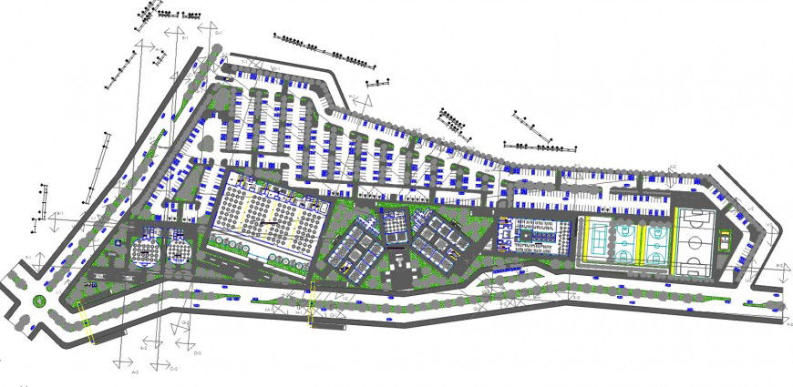 City cultural project top view cad file