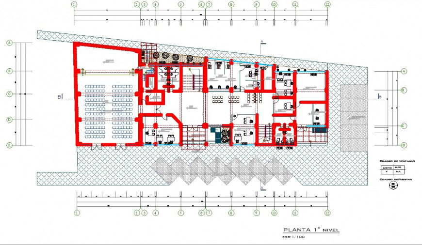 city Hall plan drawing in dwg file.