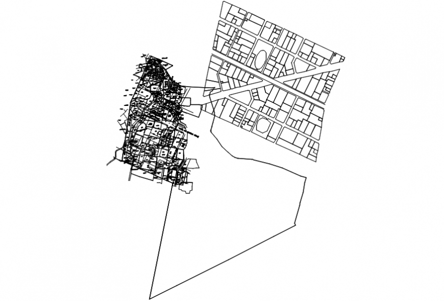 City landmarks and town planning map cad drawing details dwg file