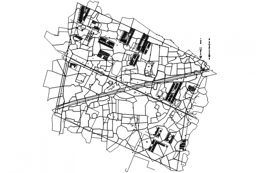 City landscaping structure and map cad drawing details dwg file