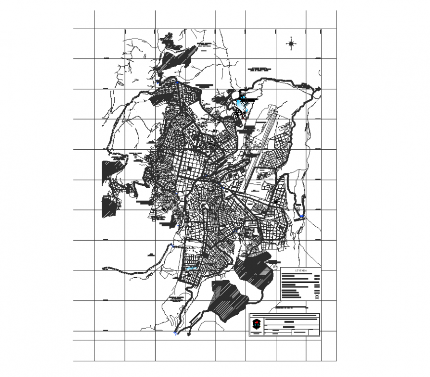 City map plan with architecture design dwg file