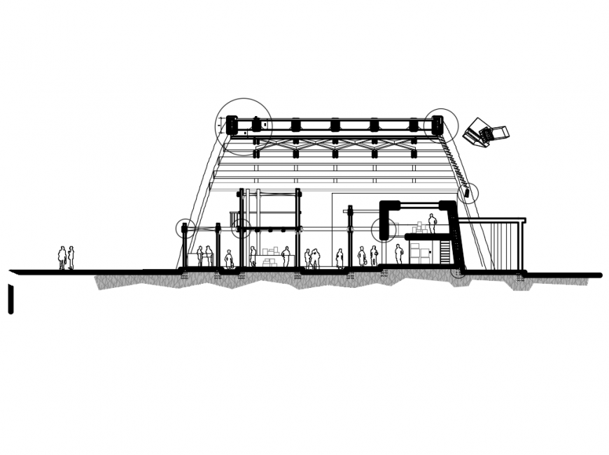 City market front sectional details dwg file