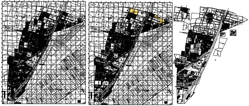 City of gujarat town planning and location map details dwg file