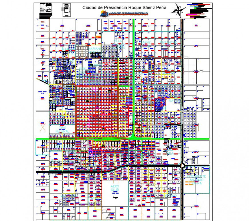 City of presidency roque saenz grief plan autocad file