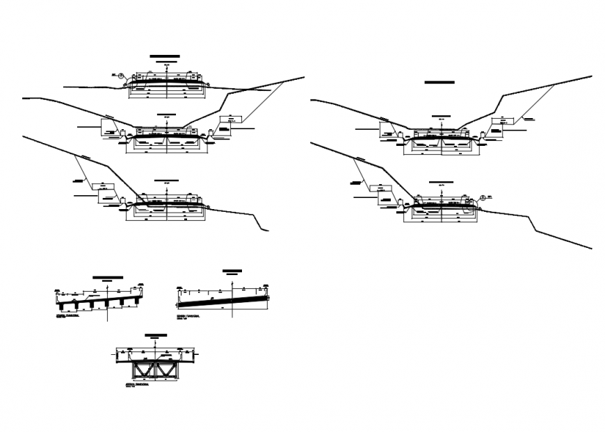 City road bridge typical section structure details dwg file