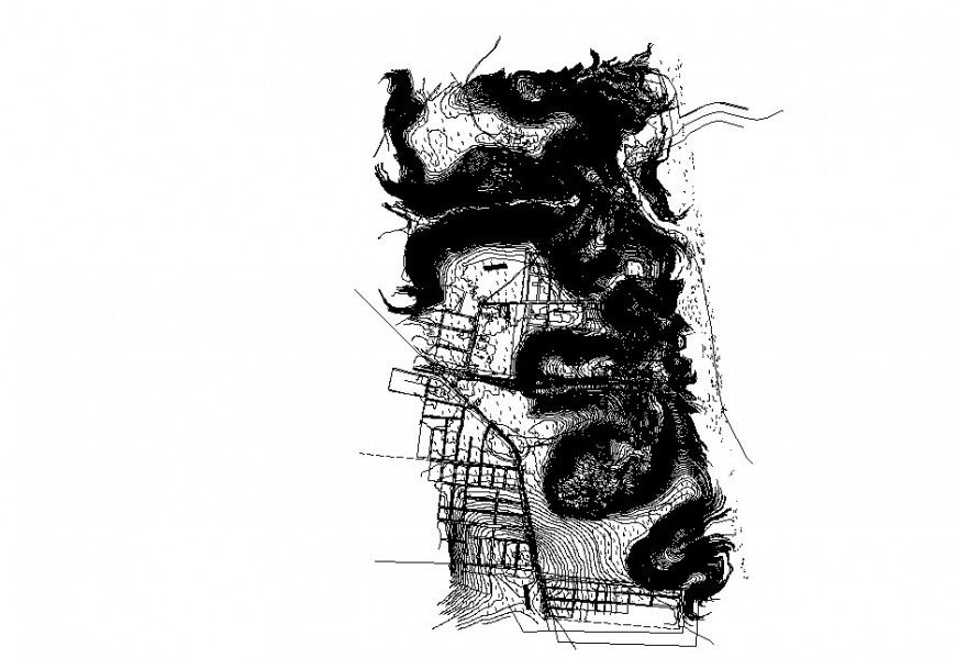 City roads and map architecture layout plan cad drawing details dwg file