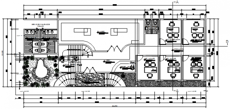 Civic Centre community office of government in AutoCAD