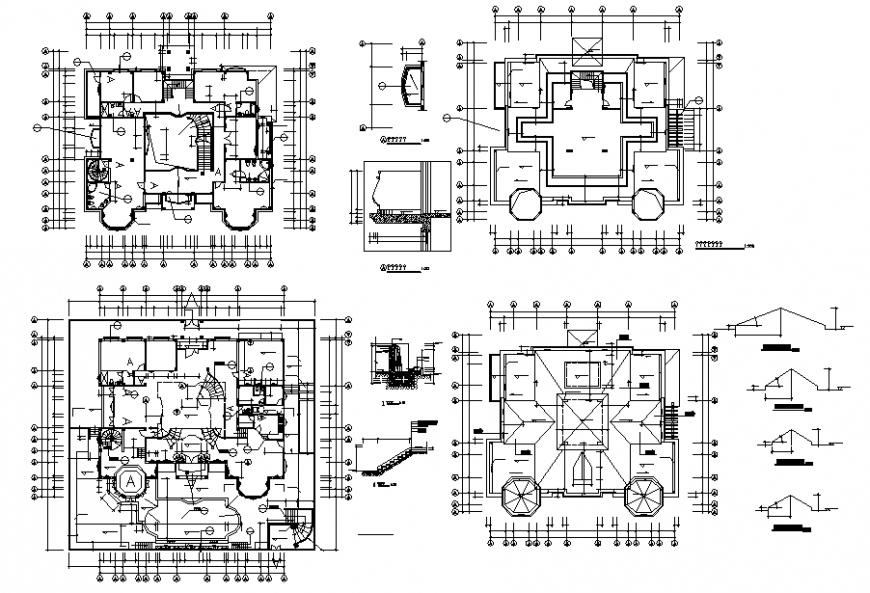 Civil layout plan and staircase details dwg file