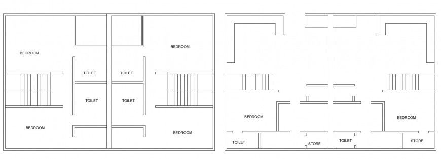 Civil layout plan of twin bungalow in dwg AutoCAD file.