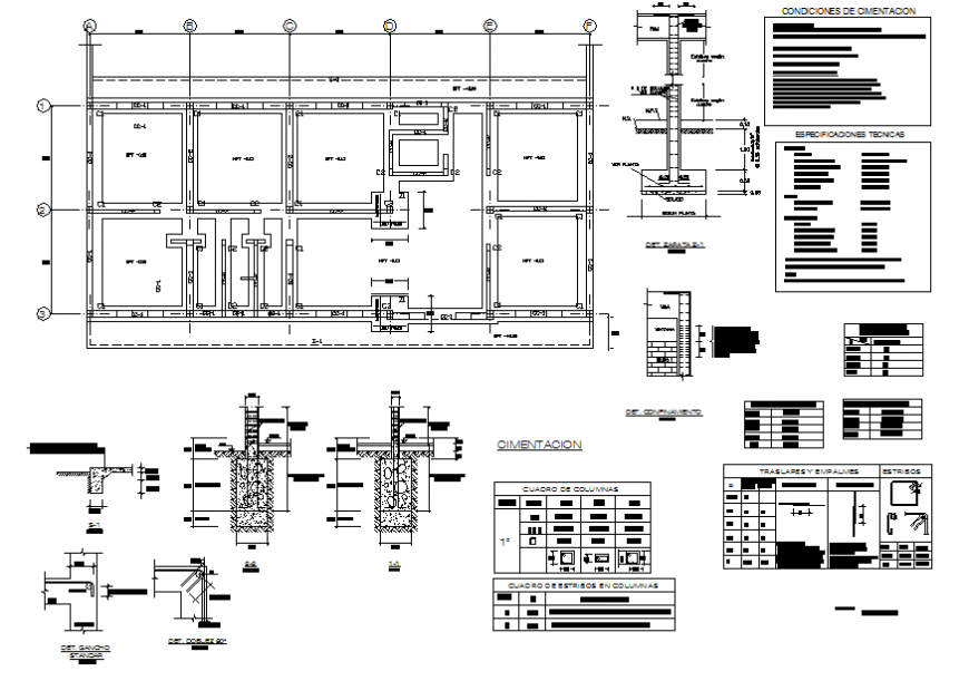 Civil layout plan top view and sectional detail dwg file