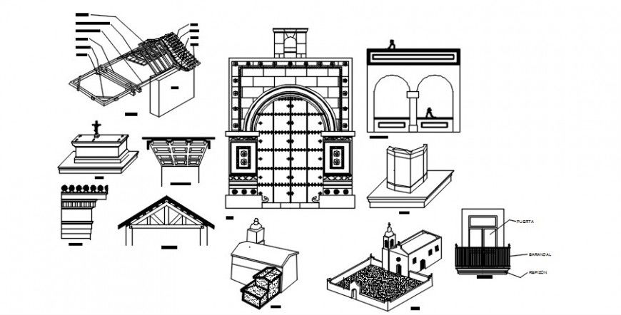 Classic and heritage interior blocks drawing details dwg file