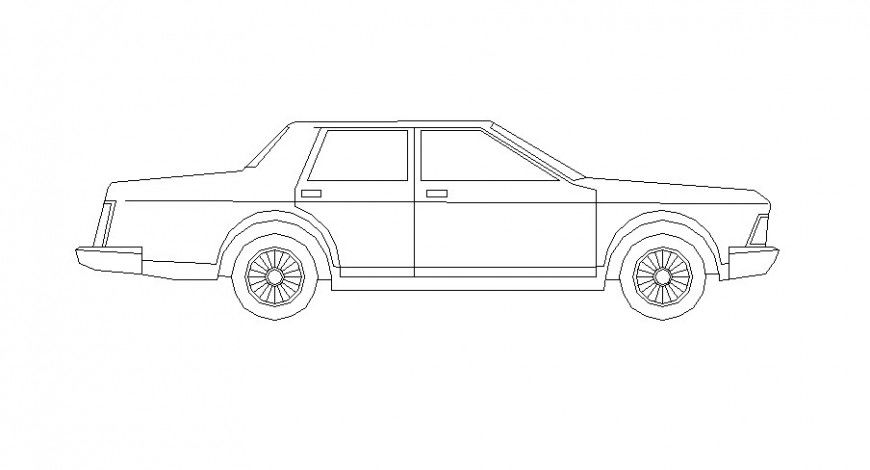 Classic Car design elevation drawing detail in AutoCAD file.