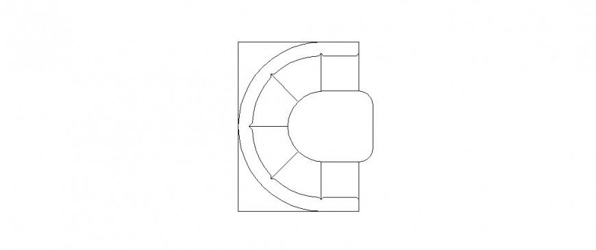Classic chair top view elevation block details dwg file