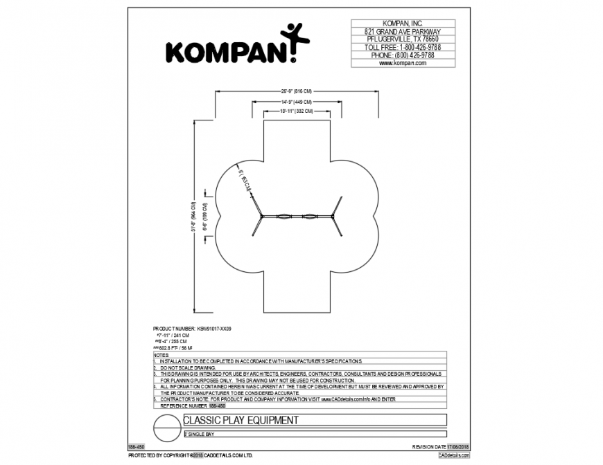 Classic play equipment details of garden dwg file