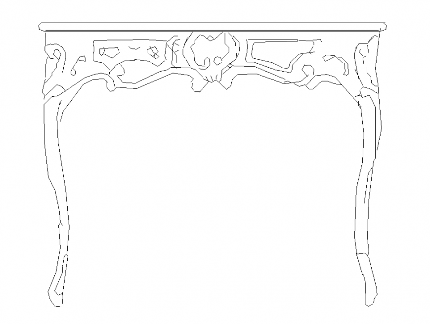 Classic Table 2D Elevation and Layout Design in DWG Format