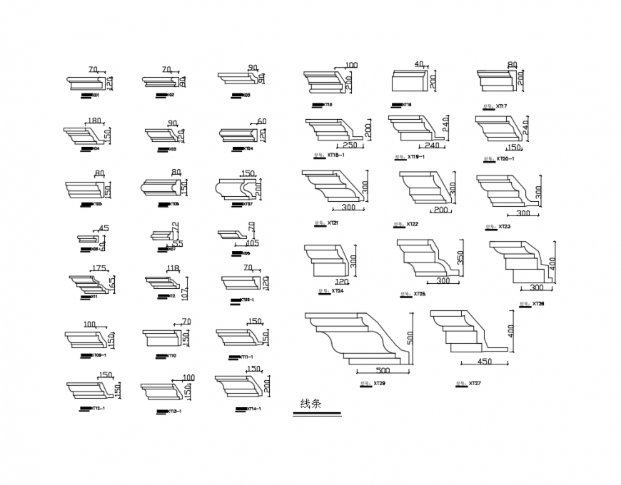 Classical miscellaneous column cad block details dwg file