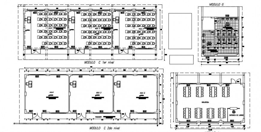 Classroom and auditorium layout plan dwg file