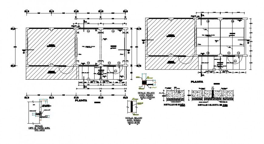Classrooms foundation plan and structure plan cad drawing details dwg file