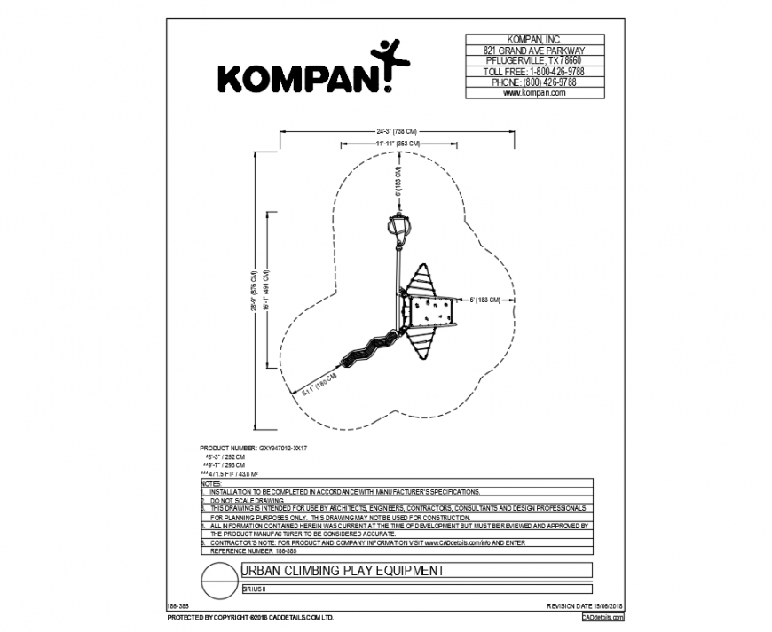 Climbing play equipment of garden dwg file