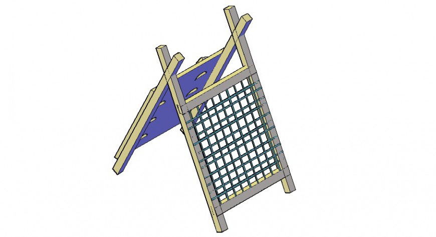 Climbing ramp detail 3d model layout file in dwg format
