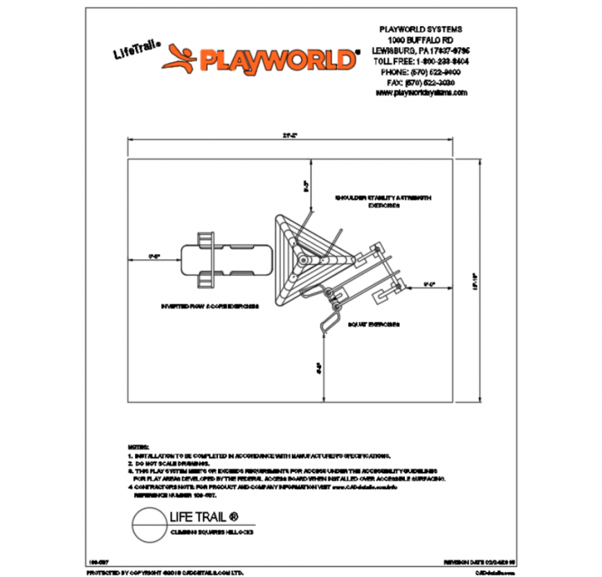 Climbing square hillock play equipment details of theme park dwg file