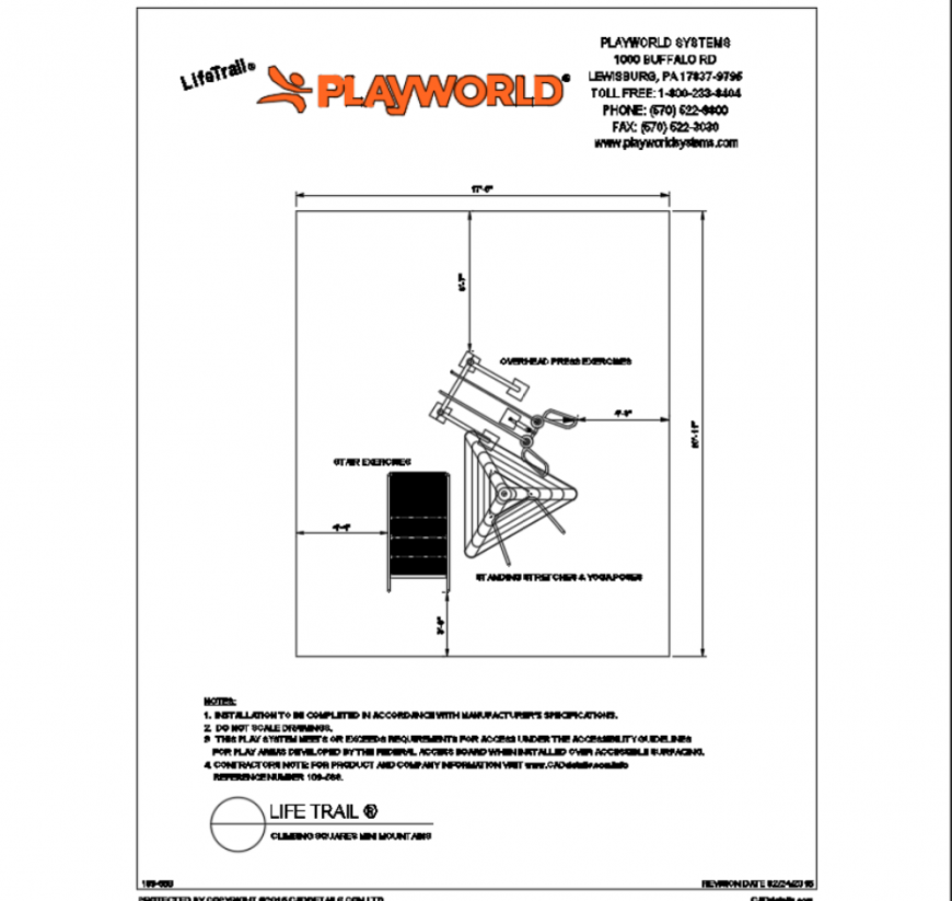 Climbing square mini mountains play equipment details of garden dwg file