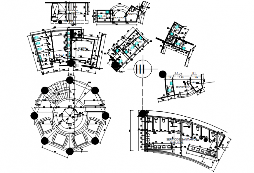 Clinic architectural detail of its plan in AutoCAD